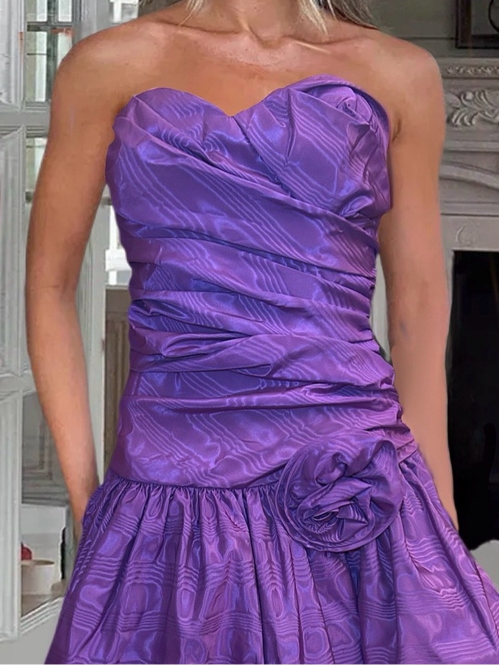 Vintage Positively Ellyn Purple Rose Strapless HOMECOMING Dress